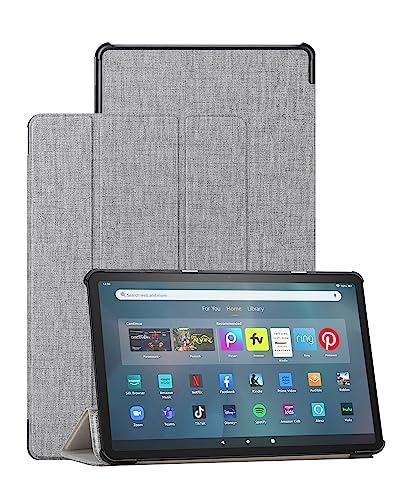 Foluu Hülle für Amazon Fire Max 11 Tablet (13. Generation, 2023) 11", Auto Sleep/Wake Magnetic dünn leicht mit dreifach faltbarem Ständer Smart PU Schutzhülle für Amazon Fire Max 11 2023 (grau) von Foluu