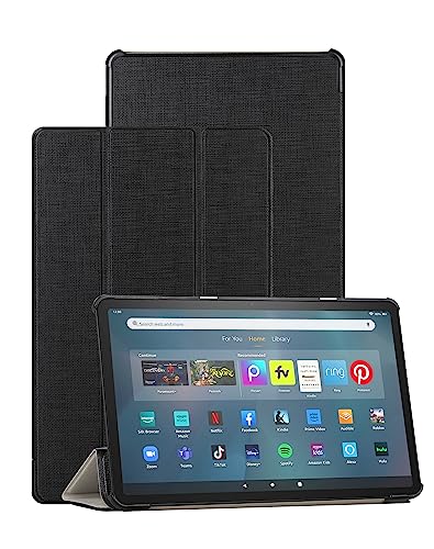 Foluu Hülle für Amazon Fire Max 11 Tablet (13. Generation, 2023) 11", Auto Sleep/Wake Magnetic dünn leicht mit dreifach faltbarem Ständer Smart PU Schutzhülle für Amazon Fire Max 11 2023 (schwarz) von Foluu