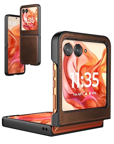 Foluu Hülle für Motorola Razr 50 2024, Lederhülle, PU Leder + Harte PC Schale, Ultra Dünn Slim, Durable Schutzhülle, Kabelloses Laden Kompatibel, Braun Foluu Hülle für Motorola Razr 50 2024, Lederhülle, PU Leder + Harte PC Schale, Ultra Dünn Slim, Durable Schutzhülle, Kabelloses Laden Kompatibel, Braun von Foluu