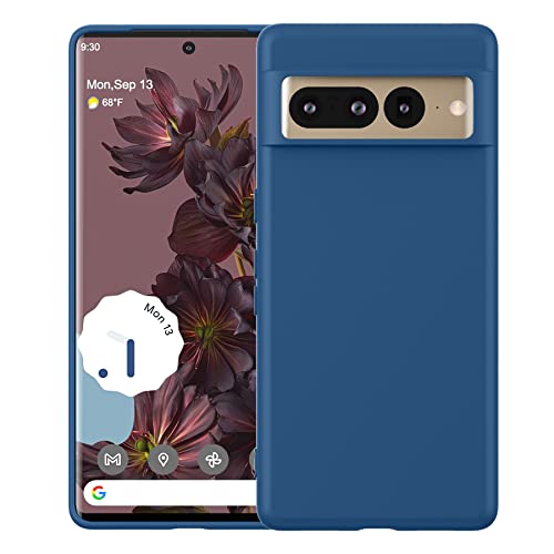 Foluu Liquid Silicone Case für Google Pixel 7 Pro Hülle, Silikon stoßfeste Handyhülle mit [weichem, kratzfestem Mikrofaserfutter] für Google Pixel 7 Pro 2022 (Blau) von Foluu