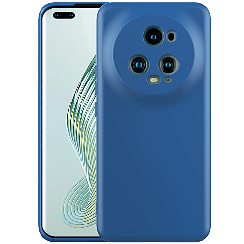 Foluu Liquid Silicone Case für Honor Magic5 Pro 5G Hülle, Silikon stoßfeste Handyhülle mit [weichem, kratzfestem Mikrofaserfutter] für Honor Magic 5 Pro 5G 2023 (Blau) von Foluu