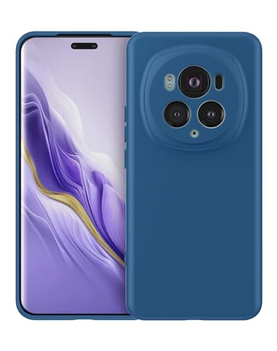 Foluu Liquid Silicone Case für Honor Magic6 Pro 5G Hülle, Silikon stoßfeste Handyhülle mit [weichem, kratzfestem Mikrofaserfutter] für Honor Magic 6 Pro 5G 2024 (Blau) von Foluu