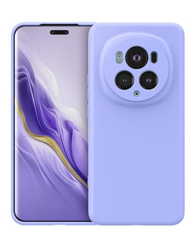 Foluu Liquid Silicone Case für Honor Magic6 Pro 5G Hülle, Silikon stoßfeste Handyhülle mit [weichem, kratzfestem Mikrofaserfutter] für Honor Magic 6 Pro 5G 2024 (Lila) von Foluu
