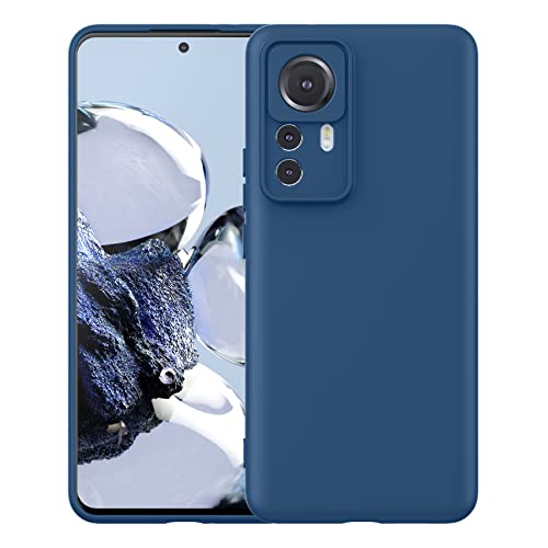 Foluu Liquid Silicone Case für Xiaomi 12T Pro Hülle, Silikon stoßfeste Handyhülle mit [weichem, kratzfestem Mikrofaserfutter] für Xiaomi 12T Pro 2022 (Blau) von Foluu