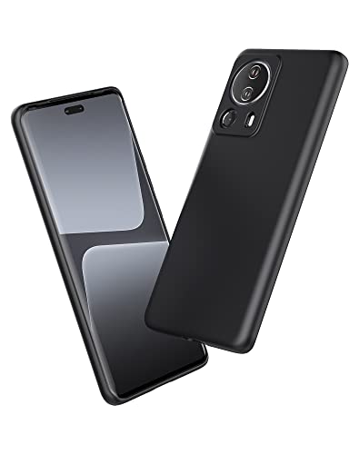 Foluu Liquid Silicone Case für Xiaomi 13 Lite 2023 Hülle, Silikon stoßfeste Handyhülle mit [weichem, kratzfestem Mikrofaserfutter] für Xiaomi Mi 13 Lite 5G 2023 (Schwarz) von Foluu