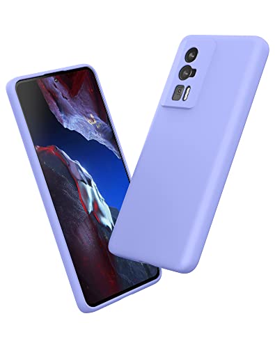 Foluu Liquid Silicone Case für Xiaomi Poco F5 Pro 5G Hülle, Silikon stoßfeste Handyhülle mit [weichem, kratzfestem Mikrofaserfutter] für Xiaomi Poco F5 Pro 5G 2023 (Lila) von Foluu