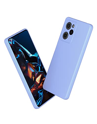 Foluu Liquid Silicone Case für Xiaomi Poco X5 Pro 5G Hülle, Silikon stoßfeste Handyhülle mit [weichem, kratzfestem Mikrofaserfutter] für Xiaomi Poco X5 Pro 5G 2023 (Lila) von Foluu