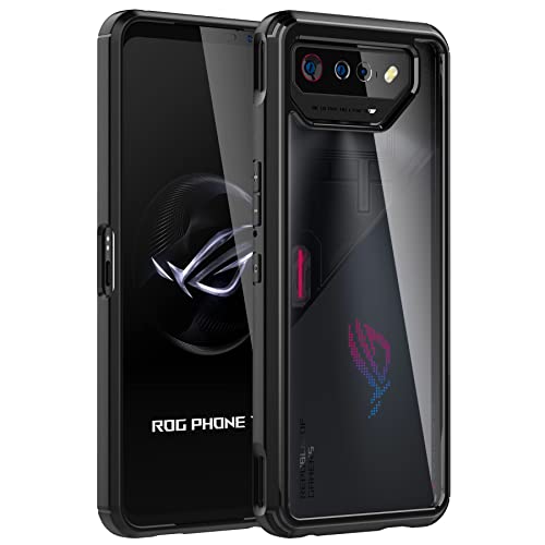 Foluu Schutzhülle für Asus ROG Phone 7/ROG 7 Ultimate 2023, Harte Rückseite aus Polycarbonat und weiche TPU-Stoßdämpfer stoßfest Kratzfest (Schwarz) von Foluu