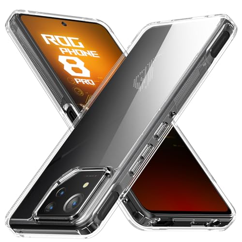 Foluu Schutzhülle für Asus ROG Phone 8/8 Pro, Harte Rückseite aus Polycarbonat und weiche TPU-Stoßdämpfer stoßfest Kratzfest für Asus ROG Phone 8/8 Pro 2024 (Transparent) von Foluu