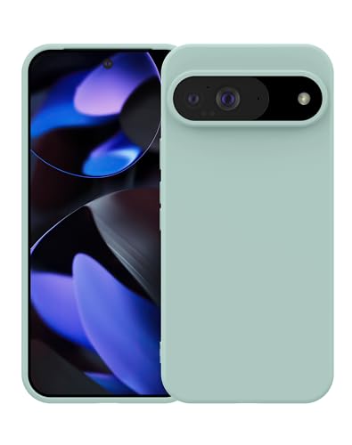 Foluu Schutzhülle für Google Pixel 9/Pixel 9 Pro, stoßfeste Silikon-Schutzhülle mit weichem kratzfestem Mikrofaserfutter für Google Pixel 9/Pixel 9 Pro 2024 (Helles Cyan) von Foluu