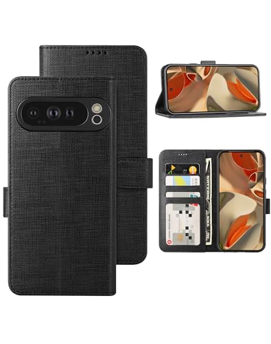 Foluu Schutzhülle für Google Pixel 9 Pro XL, PU-Leder, Klapphülle mit stoßfester TPU-Innenhülle, Ständer, Kartenfächern, ultradünn, starker Magnetverschluss, Schutzhülle für Pixel 9 Pro XL 2024 von Foluu