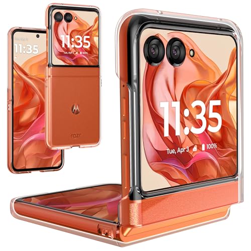 Foluu Schutzhülle für Motorola Razr 50 2024, Moto Razr 50 2024 Hülle Harte PC-Rückseite Stoßfänger stoßfest Kratzfest für Motorola Razr 50 2024 (kristallklar) von Foluu