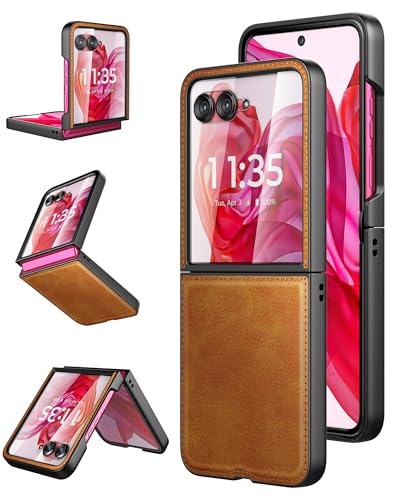 Foluu Schutzhülle für Motorola Razr 50 Ultra 2024, mit integrierter Displayschutzfolie, ultradünn, schlankes PU-Leder + hartes Polycarbonat, langlebige Schutzhülle für Motorola Razr 50 Ultra 2024, Foluu Schutzhülle für Motorola Razr 50 Ultra 2024, mit integrierter Displayschutzfolie, ultradünn, schlankes PU-Leder + hartes Polycarbonat, langlebige Schutzhülle für Motorola Razr 50 Ultra 2024, von Foluu