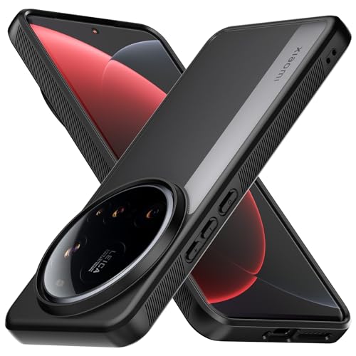 Foluu Schutzhülle für Xiaomi 15 Ultra, transparente matt Rückseite aus hartem Polycarbonat und Stoßstange aus weichem TPU, stoßfest, für Xiaomi 15 Ultra 2025 (schwarz) von Foluu