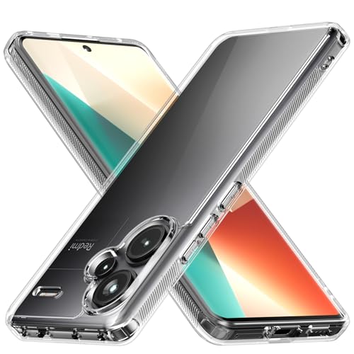 Foluu Slim Fit Hülle für Xiaomi Redmi Note 13 Pro+ 2023 Harte PC-Rückseite und weicher TPU-Stoßfänger, schützende, stoßfeste Hülle für Xiaomi Redmi Note 13 Pro Plus 2023 (klar) von Foluu