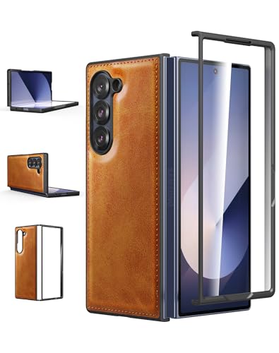 Foluu für Samsung Galaxy Z Fold 6 Hülle, mit Front eingebautem gehärtetem Glas, PU Leder + Harte PC Schale Ultra Dünn Slim Durable Schutzhülle Handyhülle für Samsung Galaxy Z Fold6 5G 2024 (Gelb) Foluu für Samsung Galaxy Z Fold 6 Hülle, mit Front eingebautem gehärtetem Glas, PU Leder + Harte PC Schale Ultra Dünn Slim Durable Schutzhülle Handyhülle für Samsung Galaxy Z Fold6 5G 2024 (Gelb) von Foluu