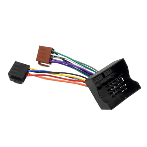 Autoradio-ISO-Radio-Kabelverbinder, 16-poliger Kabelbaum-Anschluss, Autoradioadapterstecker, kompatibel mit VW Ford Fiesta Focus Tiguan Golf Polo BMW Jetta Passat C-Max (Schwarz) von FongYeueWY