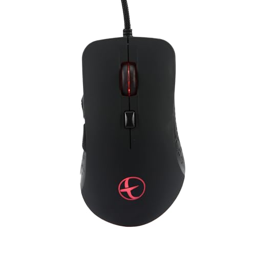 Fonicer Kabelgebundene Gaming Maus, ergonomische, programmierbare 6-Tasten, 2400 DPI mit wärmer beheizte Maus für Windows PC Spiele mit Schwarz von Fonicer