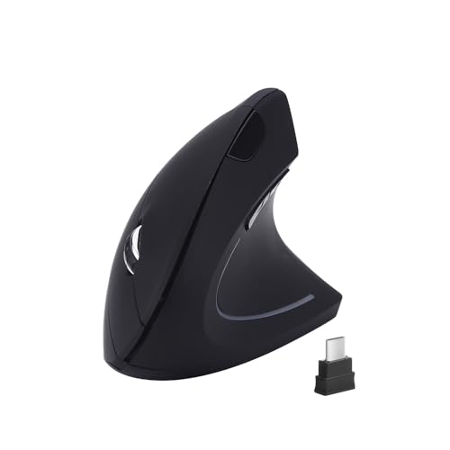 Fonicer Typ C vertikale Drahtlose Maus, 2.4G USB C Drahtlose Maus, ergonomische Maus mit Typ C Empfänger für MacBook, Computer, Laptop und alle Typ C Geräte von Fonicer