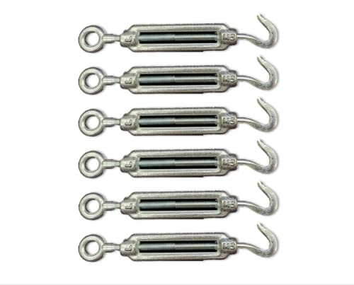 FontBrico A-1024102-P6 Haken- und Ösenspanner für Kabel | Drahtspanner | Verstellbare Seilspanner | M5 O-C Spannhaken | 6 Stück | Verzinkter Stahl FontBrico A-1024102-P6 Haken- und Ösenspanner für Kabel | Drahtspanner | Verstellbare Seilspanner | M5 O-C Spannhaken | 6 Stück | Verzinkter Stahl von FontBrico