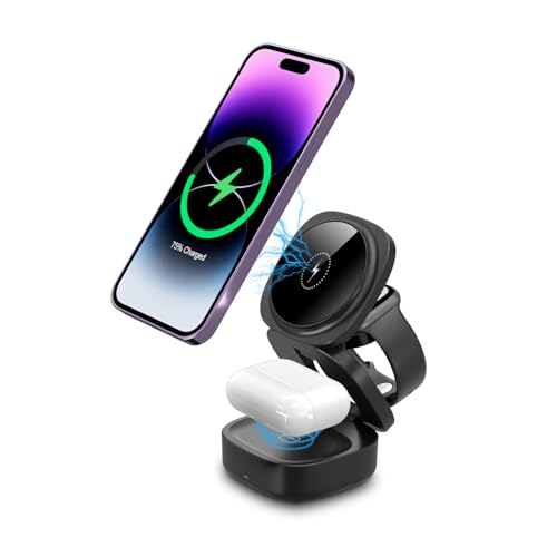 FONTASTIC Qumag induktive Ladestation 65W, Faltbarer Wireless Charger, 5-in-1 kabelloses Ladegerät für Smartphones UVM., Aufladestation mit Fast Charge USB-A und Power Delivery USB-C von Fontastic