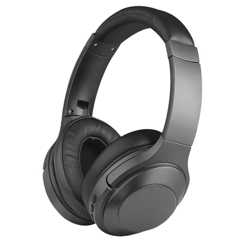 Fontastic „Anca“ Bluetooth-Kopfhörer kabellos, ANC Noise Cancelling Kopfhoerer mit Mikrofon, aktiver Geräuschunterdrückung und gepolstertem Bügel, On Ear Wireless Headphones Schwarz von Fontastic