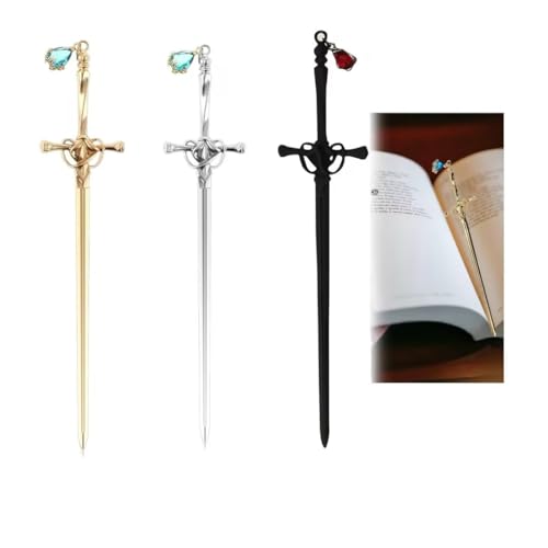 Fonyiunce 3 Stück Lesezeichen, Metall Lesezeichen, Bookmark Retro Kommt mit Edelsteinanhänger, Mini Schwert Lesezeichen, Lesezeichen Personalisiert, für Leseliebhaber Vintage Lesezeichen Geschenk Fonyiunce 3 Stück Lesezeichen, Metall Lesezeichen, Bookmark Retro Kommt mit Edelsteinanhänger, Mini Schwert Lesezeichen, Lesezeichen Personalisiert, für Leseliebhaber Vintage Lesezeichen Geschenk von Fonyiunce