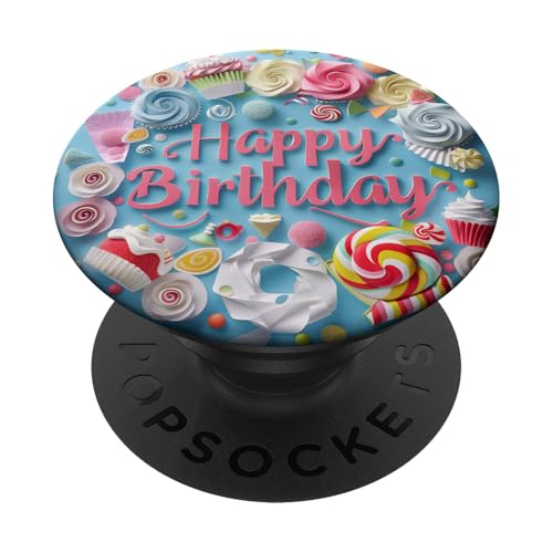 Happy Birthday Cupcakes Süßigkeiten Backen PopSockets Klebender PopGrip Happy Birthday Cupcakes Süßigkeiten Backen PopSockets Klebender PopGrip von Food Lover Accessoires