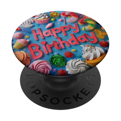 Happy Birthday Cupcakes Süßigkeiten Backen PopSockets Klebender PopGrip Happy Birthday Cupcakes Süßigkeiten Backen PopSockets Klebender PopGrip von Food Lover Accessoires
