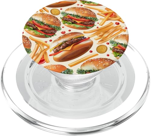 Pommes Frites Hamburger Cheeseburger Friends Fast Food Pommes PopSockets PopGrip für MagSafe von Food Lover Accessoires