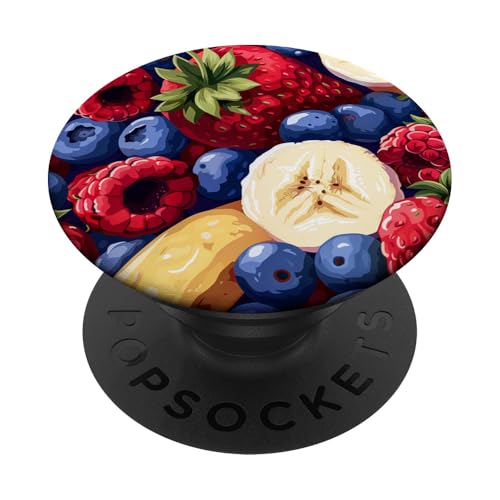 Süße Früchte Banane Erdbeeren PopSockets Klebender PopGrip von Food Lover Accessoires