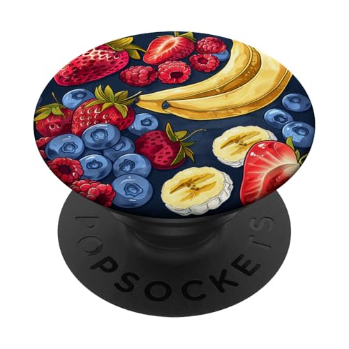Süße Früchte Banane Erdbeeren PopSockets Klebender PopGrip Süße Früchte Banane Erdbeeren PopSockets Klebender PopGrip von Food Lover Accessoires
