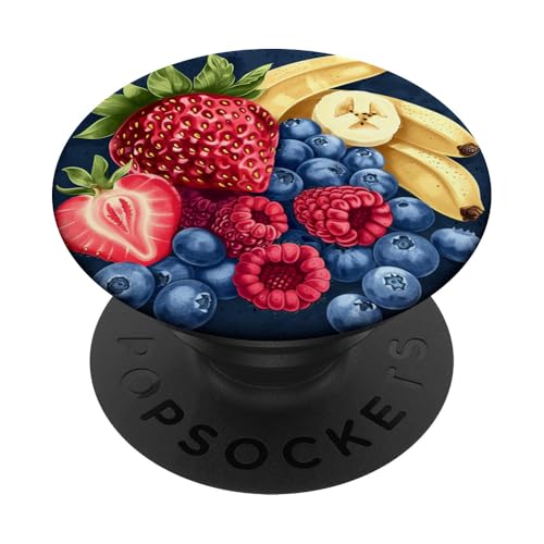 Süße Früchte Banane Erdbeeren PopSockets Klebender PopGrip Süße Früchte Banane Erdbeeren PopSockets Klebender PopGrip von Food Lover Accessoires