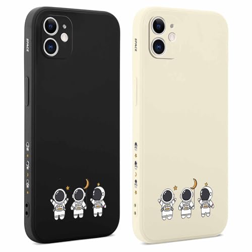 Foonary 2 Stück Hülle für Apple iPhone 11 6,1", Handyhülle mit Aesthetic Motiv Mode Muster Design Case, Silikon TPU Bumper Schutzhülle Cover für iPhone 11, Astronaut 02 von Foonary