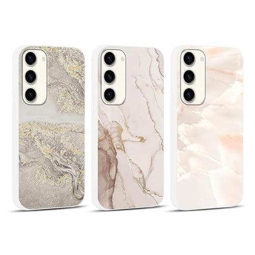 Foonary 3 Stück Hülle für Samsung Galaxy S23+ 5G 6,6", Handyhülle mit Aesthetic Muster Motiv Design Slim Case, Ultra Dünn Weiches Silikon Stoßfest Kratzfest Bumper Schutzhülle Cover, Marmor 03 von Foonary