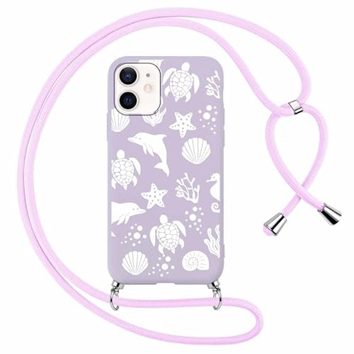 Foonary Handykette Hülle mit Band für Apple iPhone 11 6,1" Handyhülle, Aesthetic Design Kette Necklace Case mit Kordel zum Umhängen Silikon Bumper Schutzhülle Cover Schnur für iPhone 11, Ozean von Foonary