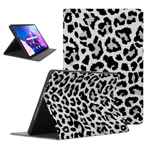 Foonary Hülle für Lenovo Tab M10 Plus 3rd Gen 2022 10,6", Aesthetic Ultra Dünn Leicht Tablet Schutzhülle mit Standfunktion TPU Rücken PU Leder Stoßfeste Case Cover für Tab M10 Plus 3rd Gen, Leopard 1 von Foonary