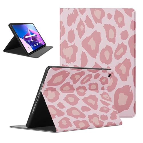 Foonary Hülle für Lenovo Tab M10 Plus 3rd Gen 2022 10,6", Aesthetic Ultra Dünn Leicht Tablet Schutzhülle mit Standfunktion TPU Rücken PU Leder Stoßfeste Case Cover für Tab M10 Plus 3rd Gen, Leopard von Foonary