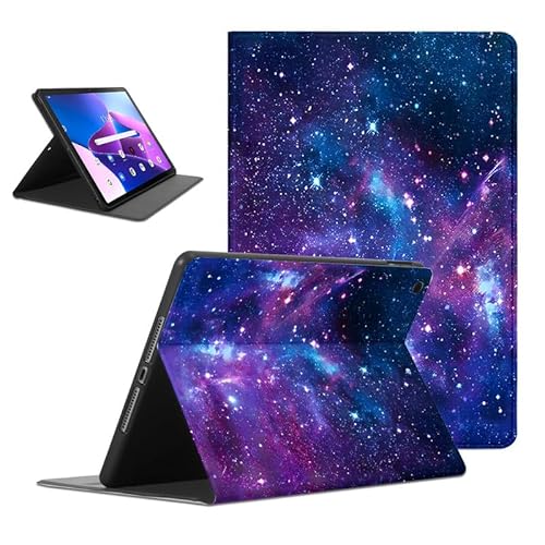 Foonary Hülle für Lenovo Tab M10 Plus 3rd Gen 2022 10,6", Ultra Dünn Tablet Schutzhülle mit Standfunktion PU Leder Stoßfeste Aesthetic Design Case Cover für Tab M10 Plus 3rd Gen, Blau Universum von Foonary