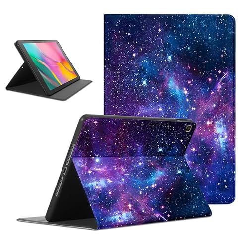 Foonary Hülle für Samsung Galaxy Tab A 10,1" 2019, Aesthetic Ultra Dünn Leicht Tablet Schutzhülle mit Standfunktion PU Leder Stoßfeste Case Cover für Tab A 2019 SM-T510/SM-T515, Blau Universum von Foonary