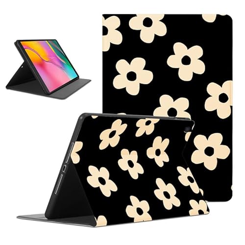 Foonary Hülle für Samsung Galaxy Tab A 10,1" 2019, Aesthetic Ultra Dünn Leicht Tablet Schutzhülle mit Standfunktion TPU Rücken PU Leder Stoßfeste Case Cover für Tab A 2019 SM-T510/SM-T515, Blumen 2 von Foonary