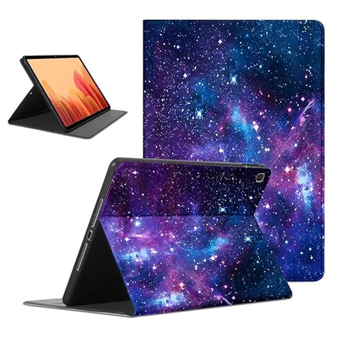 Foonary Hülle für Samsung Galaxy Tab A7 2020 SM-T500,T505,T507 10,4", Aesthetic Ultra Dünn Leicht Tablet Schutzhülle mit Standfunktion PU Leder Stoßfeste Case Cover für Tab A7, Blau Universum von Foonary