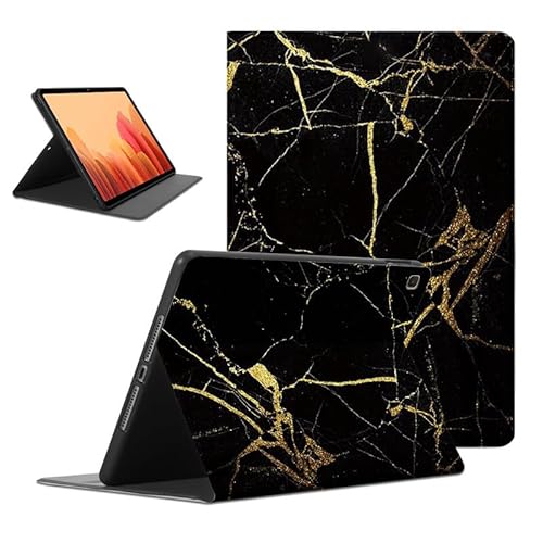 Foonary Hülle für Samsung Galaxy Tab S9 FE 10,9" (SM-X510/SM-X516B), Aesthetic Ultra Dünn Leicht Tablet Schutzhülle mit Standfunktion PU Leder Stoßfeste Case Cover für Tab S9FE,Schwarz Marmor von Foonary