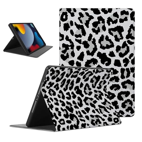 Foonary Hülle für iPad 9th (2021)/ iPad 8th (2020) / iPad 7th (2019) 10,2", Ultra Dünn Tablet Schutzhülle mit Standfunktion PU Leder Stoßfeste Aesthetic Case Cover für iPad 9th/8th/7th, Leopard 1 von Foonary