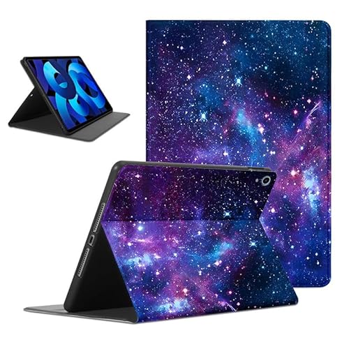 Foonary Hülle für iPad Air 5th Generation(2022)/ iPad Air 4th Generation(2020) 10,9", Aesthetic Ultra Dünn Leicht Tablet Schutzhülle mit Standfunktion PU Leder Stoßfeste Case Cover, Blau Universum von Foonary