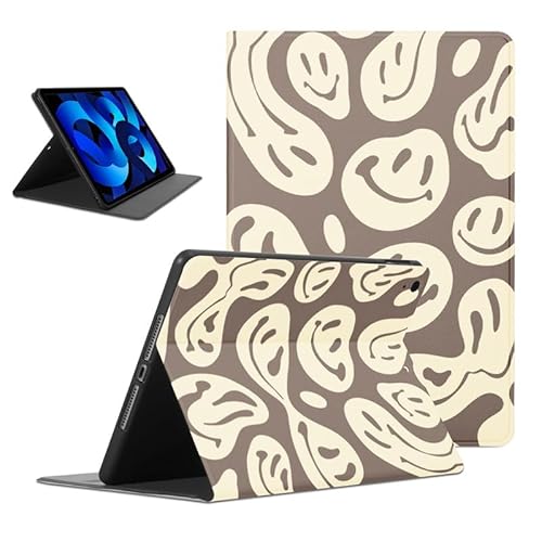 Foonary Hülle für iPad Air 5th Generation(2022)/ iPad Air 4th Generation(2020) 10,9", Ultra Dünn Tablet Schutzhülle mit Standfunktion PU Leder Stoßfeste Aesthetic Case Cover für iPad Air 5th/4th,Smile von Foonary