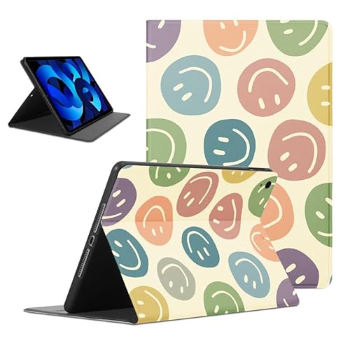 Foonary Hülle für iPad Air 5th Generation(2022)/ iPad Air 4th Generation(2020) 10,9", Ultra Dünn Tablet Schutzhülle mit Standfunktion PU Leder Stoßfeste Case Cover für iPad Air 5th/4th, Smile 1 von Foonary