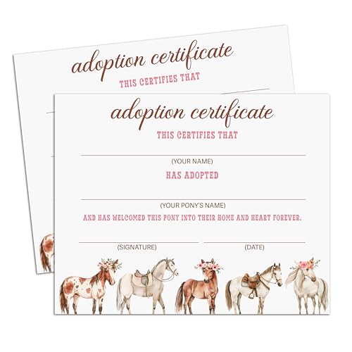 Adoptionszertifikat für Pferde, Adoptieren Sie ein Pony-Partygeschenk, Bauernhoftiere, Adoptiere, Party-Dekorationen, Cowgirl-Geburtstagsparty, Gastgeschenke, 19 Stück Adoptionszertifikat für Pferde, Adoptieren Sie ein Pony-Partygeschenk, Bauernhoftiere, Adoptiere, Party-Dekorationen, Cowgirl-Geburtstagsparty, Gastgeschenke, 19 Stück von Foosproea