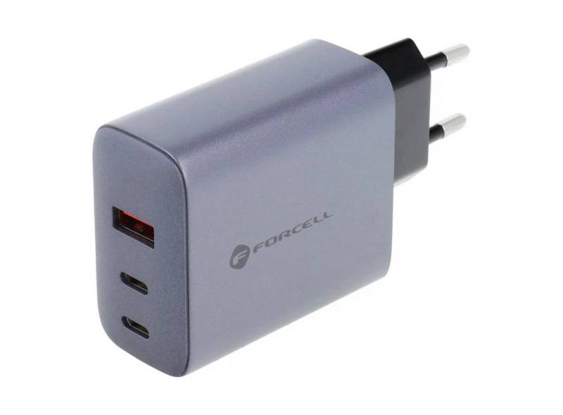 Forcell Ladegerät mit 2x USB C und USB A Buchsen - 4A 65W Smartphone-Ladegerät von Forcell