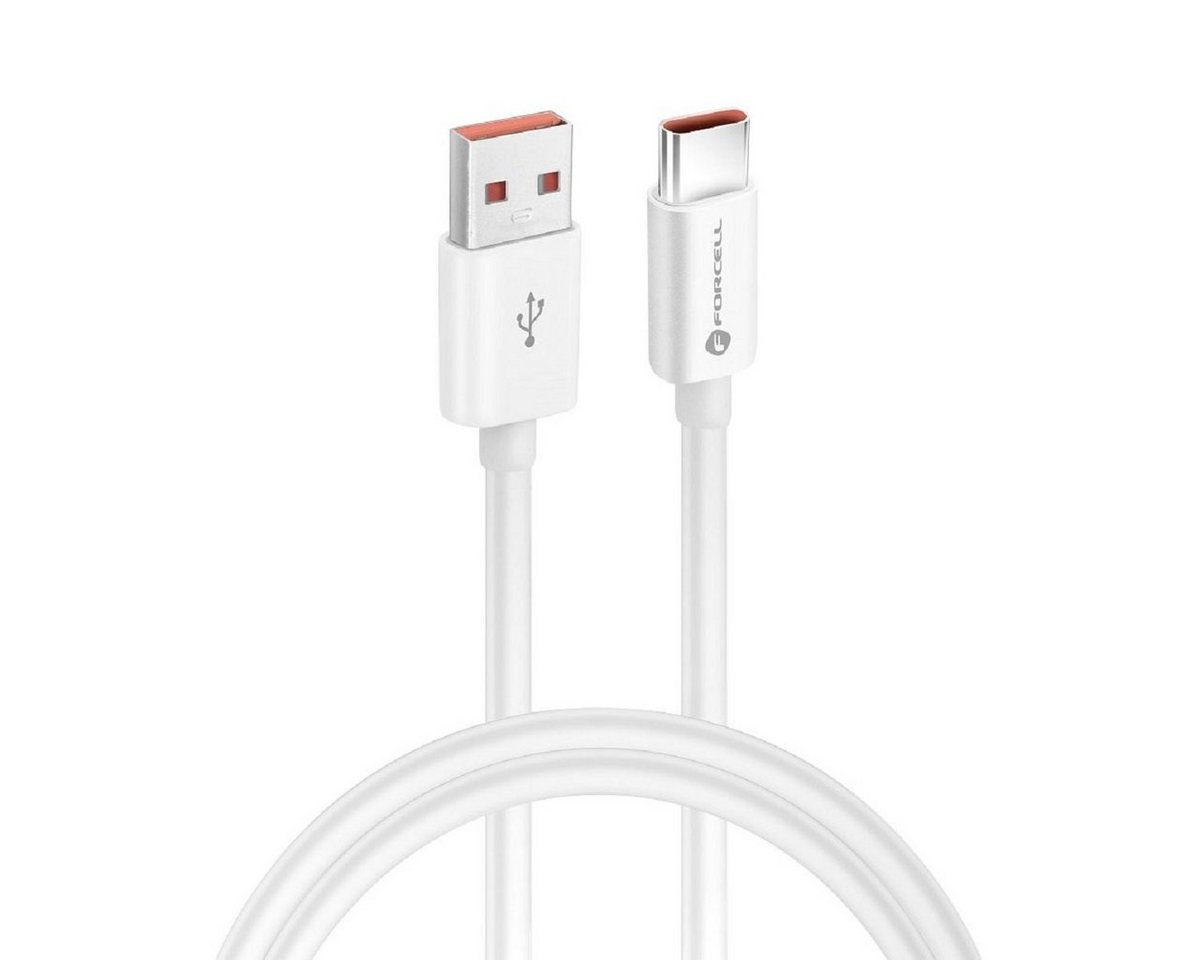 Forcell Ladekabel USB A zu Typ C QC4.0 3A/20V 60W 1m weiß Smartphone-Kabel von Forcell